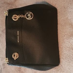 Michael Kors Black Pebbled Leather Shoulder Handbag